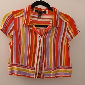 Forever 21 cropped button up top small
